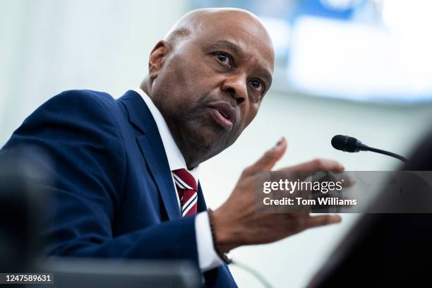Phillip Washington, nominee to be administrator of the Federal Aviation Administration, testifies during his Senate Commerce, Science and...