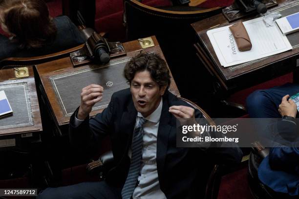 Martin Lousteau, senator from the Union Civica Radical party , attends a state of the union address by Alberto Fernandez, Argentina's president, not...