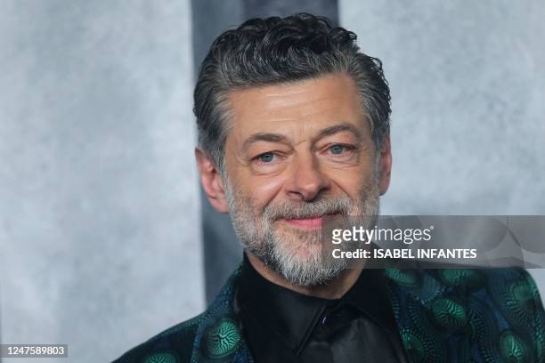 English actor Andy Serkis poses on the red carpet upon arrival for the Global Premier of "Luther: The Fallen Sun" at the BFI in Waterloo, in London,...