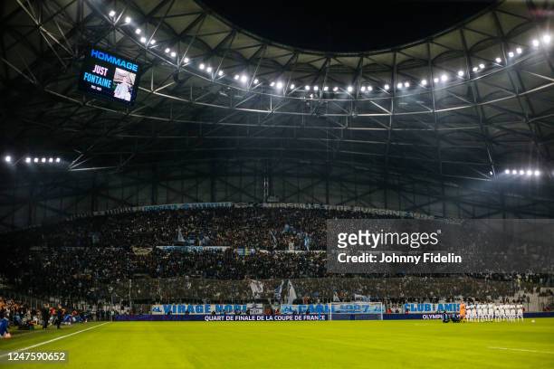 Illustration general view, tribute to Just FONTAINE prior the Quarter-Final French Cup match between Marseille and Annecy at Orange Velodrome on...