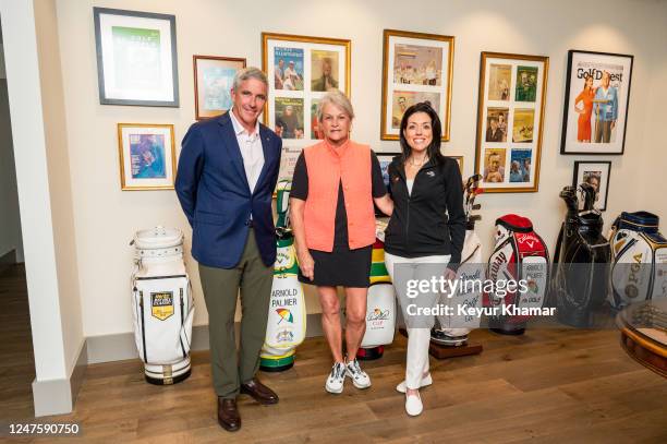 Jay Monahan, Commissioner of the PGA TOUR, Amy Saunders, Chairperson of Arnold Palmer Group and Linda Kirkpatrick, president of Mastercard North...