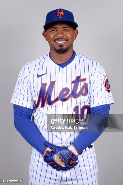 Eduardo Escobar of the New York Mets poses for a photo during the New York Mets Photo Day at Clover Park on Thursday, February 23, 2023 in Port St....