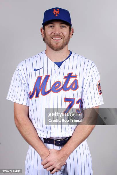 Jimmy Yacabonis of the New York Mets poses for a photo during the New York Mets Photo Day at Clover Park on Thursday, February 23, 2023 in Port St....