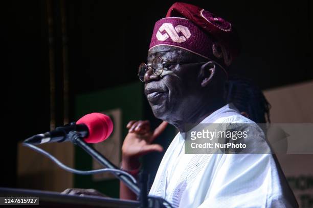 Nigeria's President-elect Bola Tinubu sits at the International Centre waiting to receive his certificate of return by the Independent National...