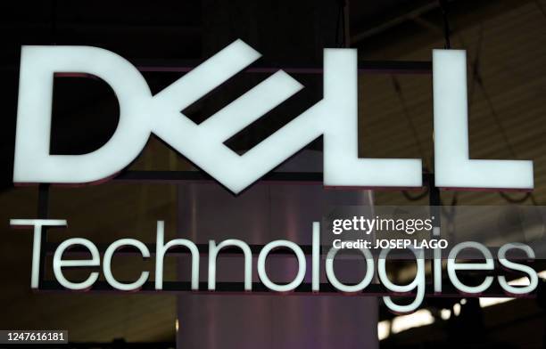 The logo of American technology company Dell is seen at the Mobile World Congress , the telecom industry's biggest annual gathering, in Barcelona on...