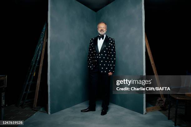 Tv presenter Graham Norton is photographed for BAFTA's Virgin Media British Academy Television Awards on May 12, 2019 in London, England.