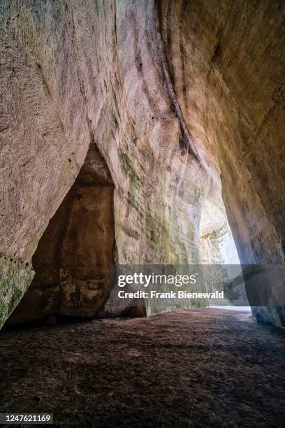 The Ear of Dionysius, Orecchio di Dionisio, a limestone cave carved out of the Temenites hill in the Late Baroque town of Syracuse.