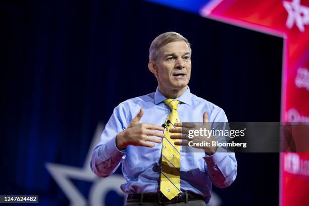 Representative Jim Jordan, a Republican from Ohio, speaks during the Conservative Political Action Conference in National Harbor, Maryland, US, on...