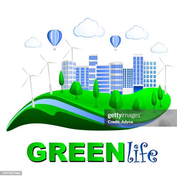 green ecology city - empty shops uk stock illustrations