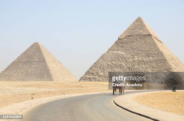 View of the Great Pyramid of Giza after a new secret passage discovered at the pyramid in Giza, Egypt on March 02, 2023. The passage believed to lead...