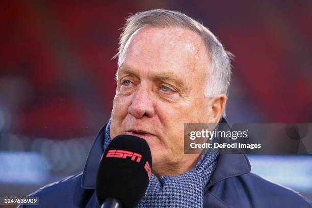 Headcoach Dick Advocaat of ADO Den Haag looks on prior to the Dutch Cup Quarter Final match between PSV Eindhoven and ADO Den Haag at Phillips...