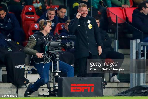 Fourth official Alex Bos looks on during the Dutch Cup Quarter Final match between PSV Eindhoven and ADO Den Haag at Phillips Stadium on March 2,...