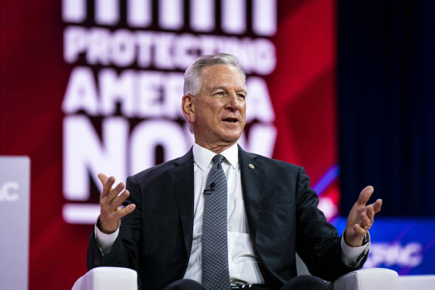 Senator Tommy Tuberville, a Republican from Alabama, speaks during the Conservative Political Action Conference in National Harbor, Maryland, US, on...