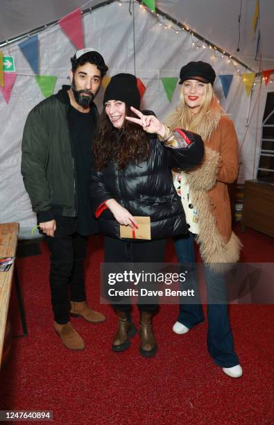 Ray Panthaki, Collette Cooper and Laura Whitmore attend the opening night performance of "Woodstock In London: Tomorrow May Be Last - The Janis...