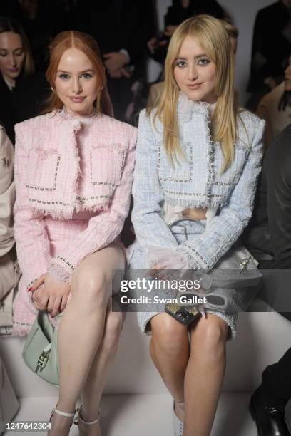 Madelaine Petsch and Kathryn Newton at Givenchy Fall 2023 Ready To Wear Fashion Show on March 2, 2023 at the Military School in Paris, Fashion.