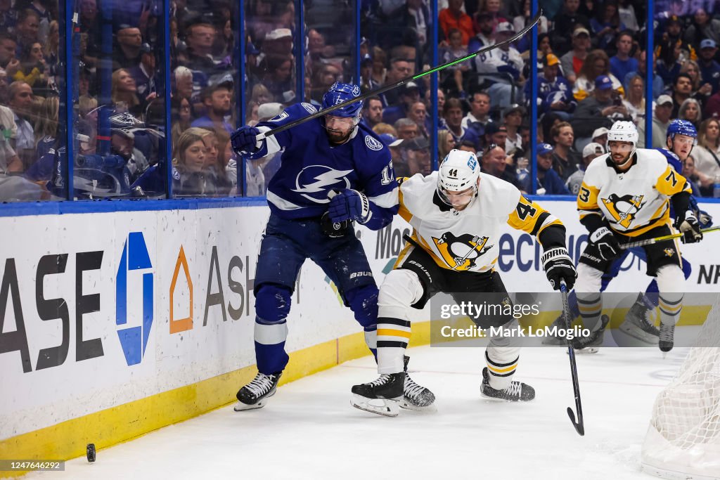 Jan Rutta Lightning Alex Killorn of the Tampa Bay Lightning battles against Jan Rutta of ...
