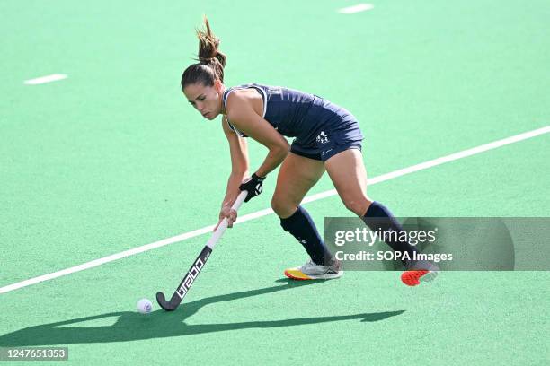 Lucina von der Heyde of Argentina Women's National field hockey team in action during the 2022/23 International Hockey Federation Women's Pro-League...