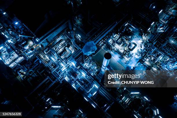 chemical plant in tai po, hong kong - pipe smoking pipe stock pictures, royalty-free photos & images