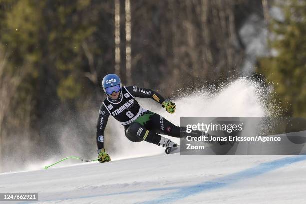 Elena Curtoni of Team Italy in action during the Audi FIS Alpine Ski World Cup Women's Super G on March 3, 2023 in Kvitfjell Norway.