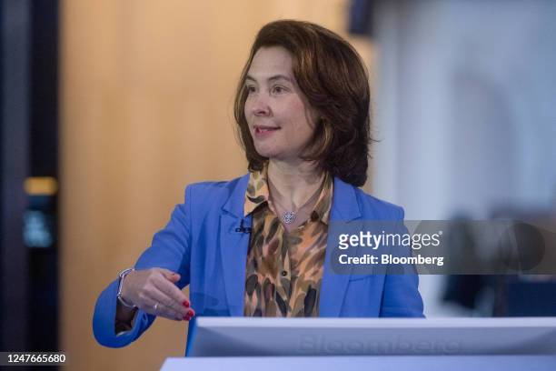 Estelle Brachlianoff, chief executive officer of Veolia Environnement SA, during a Bloomberg Television interview in London, UK, on Friday, March 3,...