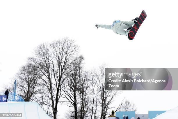 Xuetong Cai of Team China wins the gold medal during the FIS Snowboard World Championships Men's and Women's Halfpipe on March 3, 2023 in Bakuriani,...