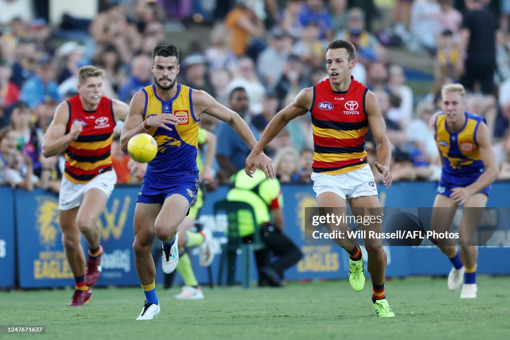 Josh Rotham Josh Rotham of the Eagles chases the ball during the 2023 AFL... News ...