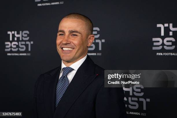 Fabio Cannavaro, an Italian foreign player and Ballon d'Or winner in 2006, is walking the Green Carpet ahead of The Best FIFA Football Awards 2022 on...