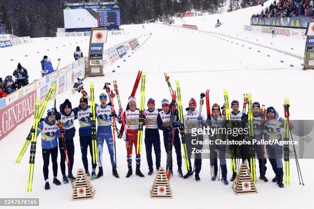 Norway Team of Team Norway wins the gold medal, Finland Team wins the silver medal, Germany Team wins the bronze medal during the FIS Nordic World...