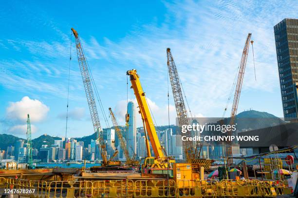 baustelle in hong kong - government victoria stock-fotos und bilder