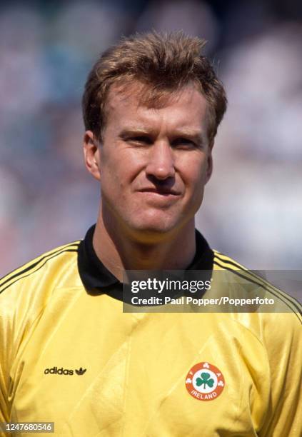 Republic of Ireland goalkeeper Gerry Peyton lines up for the anthems before the International Friendly match between the Republic of Ireland and...