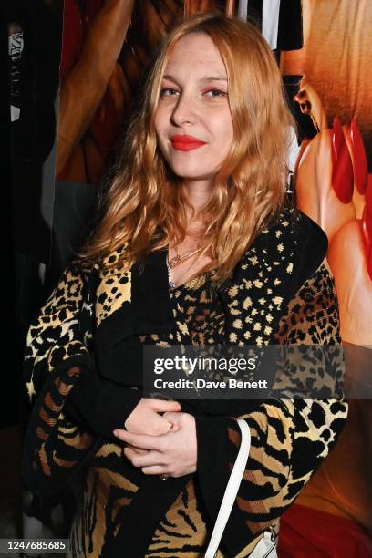 Josephine de La Baume attends the Isamaya Lips collection launch on March 3, 2023 in Paris, France.