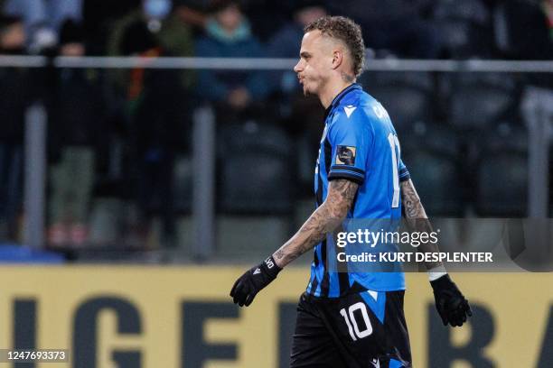 Club's Noa Lang looks dejected during a soccer match between KV Oostende and Club Brugge KV, Friday 03 March 2023 in Oostende, on day 28 of the...