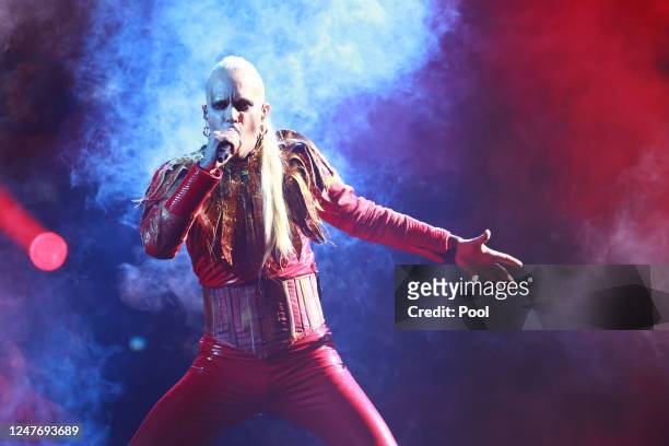 Chris Harms of Lord of the Lost performs "Blood & Glitter" as German Candidates compete for ESC 2023 at "Unser Lied Fuer Liverpool" TV Show at MMC...