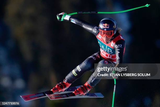 Italy's Sofia Goggia competes during the FIS Women's Alpine Downhill World Cup in Kvitfjell, Norway on March 4, 2023. / Norway OUT