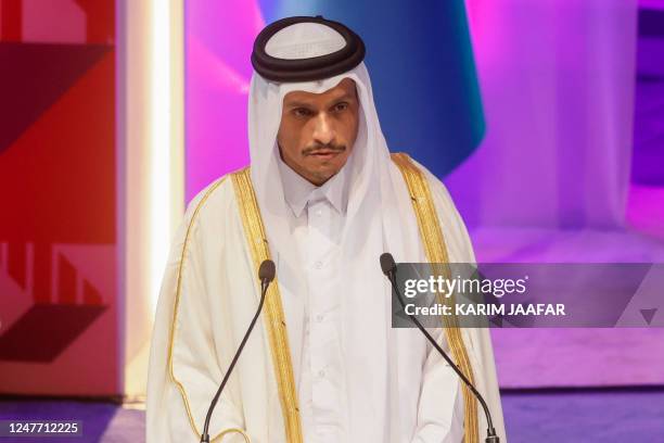 Deputy Prime Minister and Minister of Foreign Affairs of Qatar Mohammed bin Abdulrahman Al-Thani, speaks during the 5th Conference on the Least...