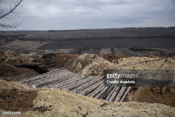 Newly made trenches are seen in the Bakhmut region amid Russia-Ukraine war in Siversk, Ukraine on March 03, 2023.