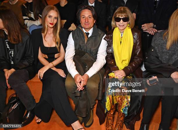 Rosie Huntington-Whiteley, Hermes CEO Axel Dumas and Editor-In-Chief of American Vogue and Chief Content Officer of Conde Nast Dame Anna Wintour...