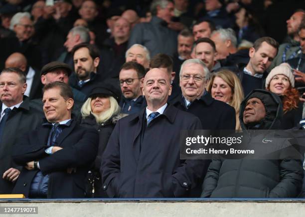 President Gianni Infantino attends during the Sky Bet Championship match between Millwall and Norwich City at The Den on March 4, 2023 in London,...