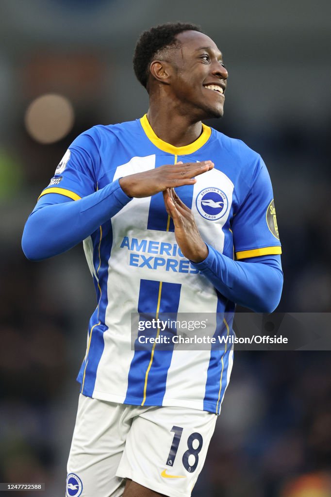 Danny Welbeck of Brighton & Hove Albion celebrates scoring their 4th