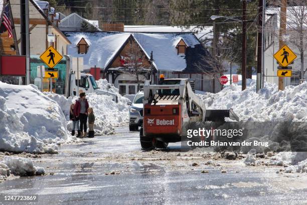 Big Bear Lake streets are still choked with snow following successive storms which blanketed San Bernardino Mountain communities on Friday, March 3,...