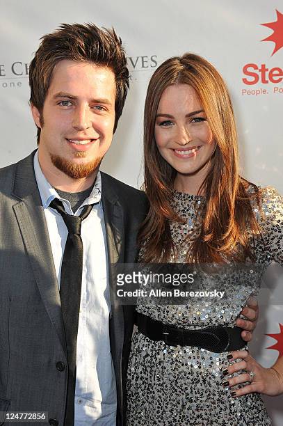Singer Lee DeWyze and fiance model Jonna Walsh attend the 4th Annual Life Changing Lives Gala Honoring Muhammad Ali at City National Grove of Anaheim...