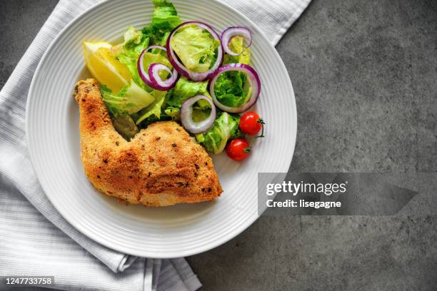 diverse keto dishes - fried chicken plate stock pictures, royalty-free photos & images