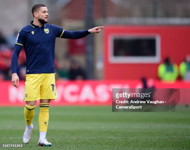 Oxford United's Marcus Browne during the Sky Bet League One between Lincoln City and Oxford United at LNER Stadium on March 4, 2023 in Lincoln,...