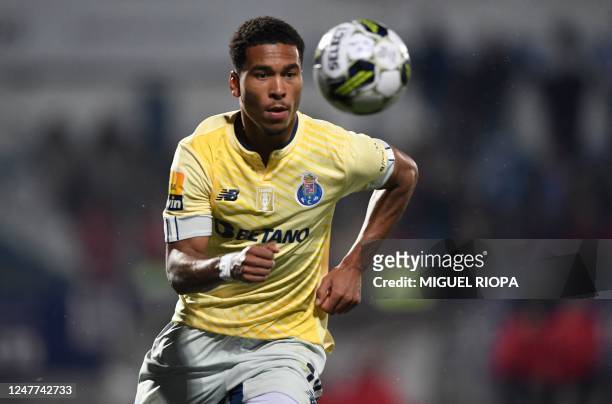 Porto's British forward Danny Namaso Loader runs for the ball during the Portuguese League football match between GD Chaves and FC Porto, at the...