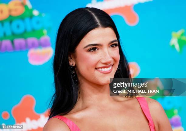 Social media personality Charli D'Amelio arrives for the 36th Annual Nickelodeon Kids' Choice Awards at the Microsoft Theater in Los Angeles,...