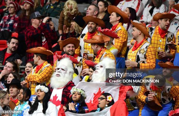 Supporters attend the annual HSBC Canada Rugby Sevens tournament at BC Place in Vancouver, Canada, on March 4, 2023.
