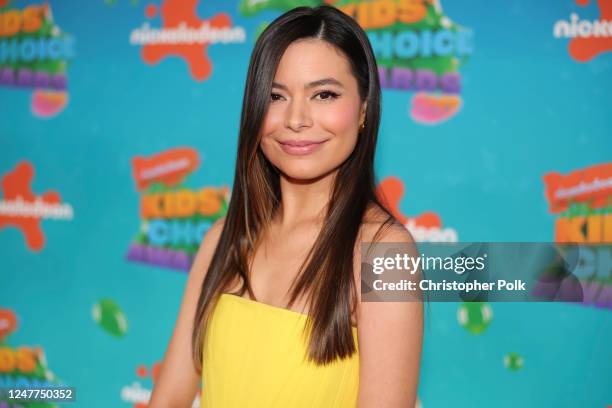Miranda Cosgrove at the Nickelodeon Kids' Choice Awards 2023 held at Microsoft Theater on March 4, 2023 in Los Angeles, California.