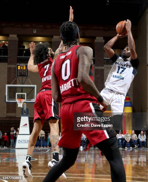 March 4: Emmanuel Mudiay of the Iowa Wolves shoots the ball during the game against the Sioux Falls Skyforce at the Sanford Pentagon on March 4, 2023...