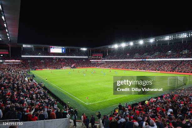 General view of Citypark doing the inaugural match between St. Louis City and Charlotte FC on March 4, 2023 in St Louis, Missouri.