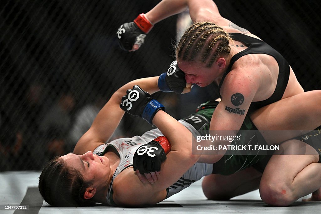 Kyrgyzstan's mixed martial arts fighter Valentina Shevchenko fights ...